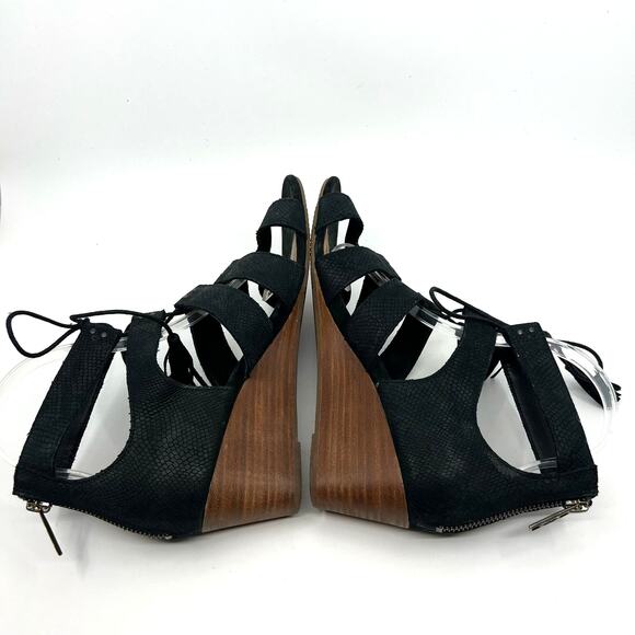 UGG Yasmin Snake Black Wedge Sandals Women's 10 US - Picture 7 of 9